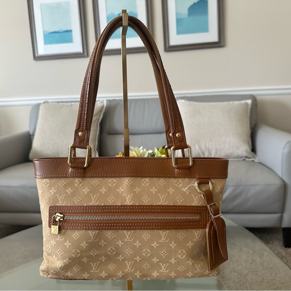 LV Lucille PM Monogram Shoulder Bag in Brown and Tan